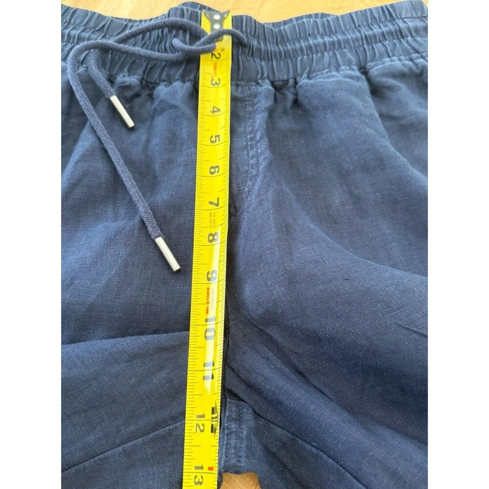 Quince 100% European Linen Blue Pull-On  Wide Leg Pant Women Sz M Coastal EUC